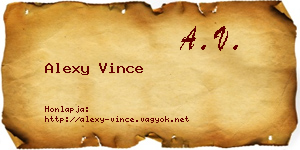 Alexy Vince névjegykártya